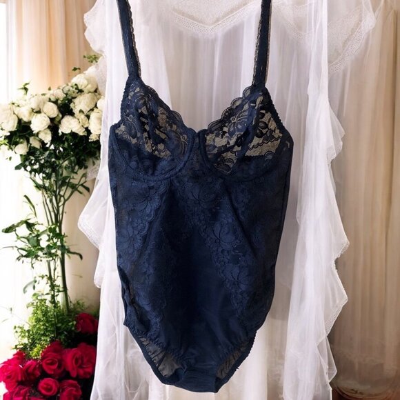 Vintage 60's Piorette Black Teddy Underwire Briefer Womens 34B NEW - Picture 1 of 14